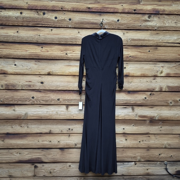 Adrianna Papell Black Tuxedo Mermaid Gown Dress - Picture 12 of 14